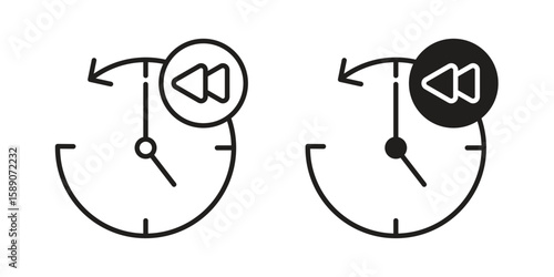 Past icon for web designs. editable pictogram.