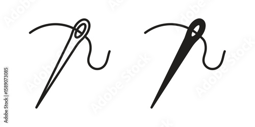 Needle icon for web designs. editable pictogram.