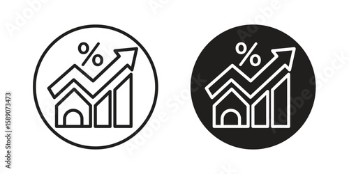 Mortgage rate icon for web designs. editable pictogram.