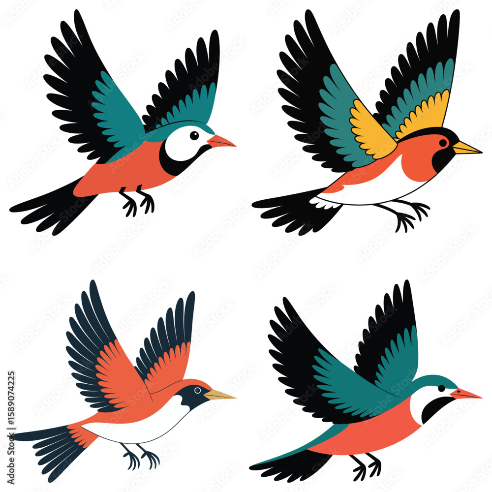 Fototapeta premium set of birds