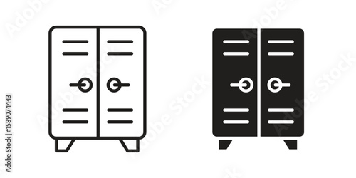 Lockers icon for web designs. editable pictogram.