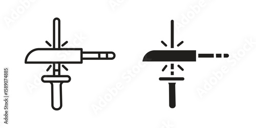 Knife sharpener icon for web designs. editable pictogram.