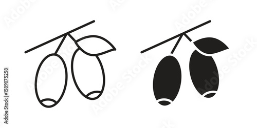 Jujube icon for web designs. editable pictogram.