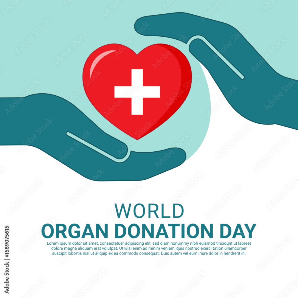 Obraz premium Vector illustration of World Organ Donation Day social media template
