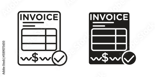 Invoice icon for web designs. editable pictogram.