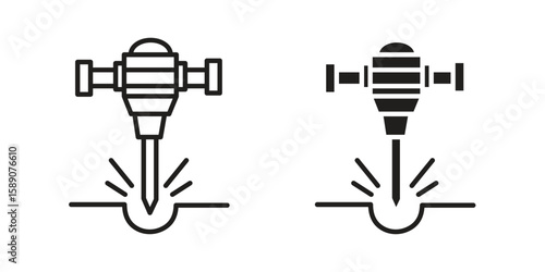 Hydraulic breaker icon for web designs. editable pictogram.