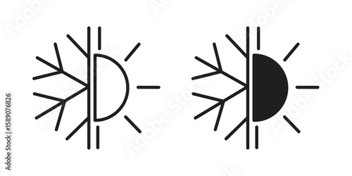 Hot and cold icon for web designs. editable pictogram.