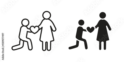 Girlfriend icon for web designs. editable pictogram.