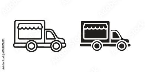 Food truck icon for web designs. editable pictogram.