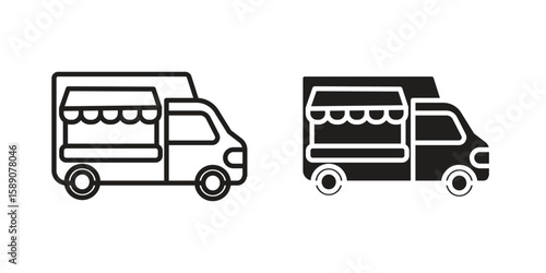 Food truck icon for web designs. editable pictogram.
