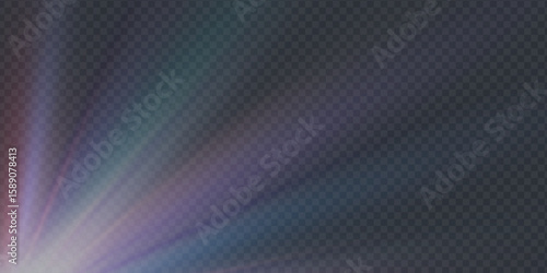 Rainbow crystal star. Crystal ray light, sun shines rainbow red yellow and blue color. Optical fire light effect. Vector lens glare leakage glare reflection effect. Sparkle shine. Sunlight.