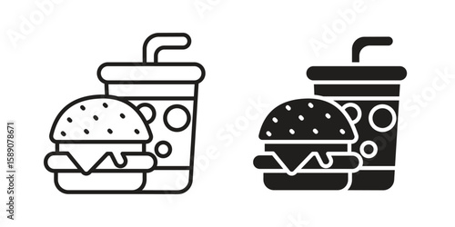 Fast food icon for web designs. editable pictogram.