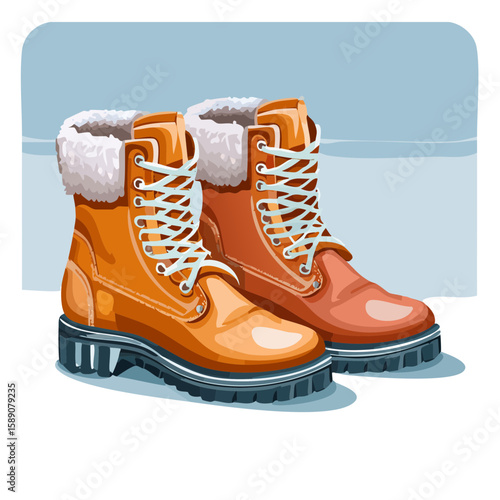 Illustration of Fur Lined Boots