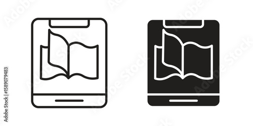 Ebook icon for web designs. editable pictogram.
