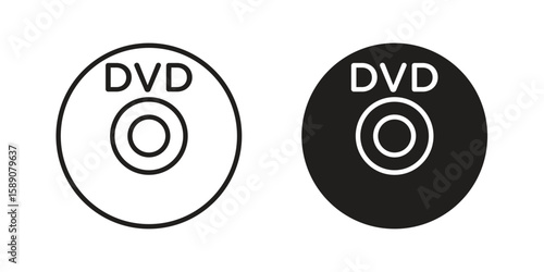 DVD icon for web designs. editable pictogram.