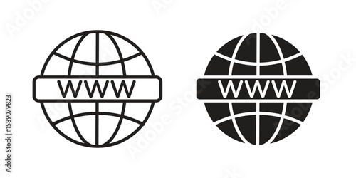 Domain icon for web designs. editable pictogram.
