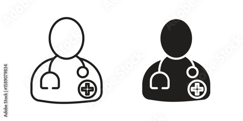 Doctor icon for web designs. editable pictogram.