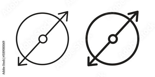 Diameter icon for web designs. editable pictogram.