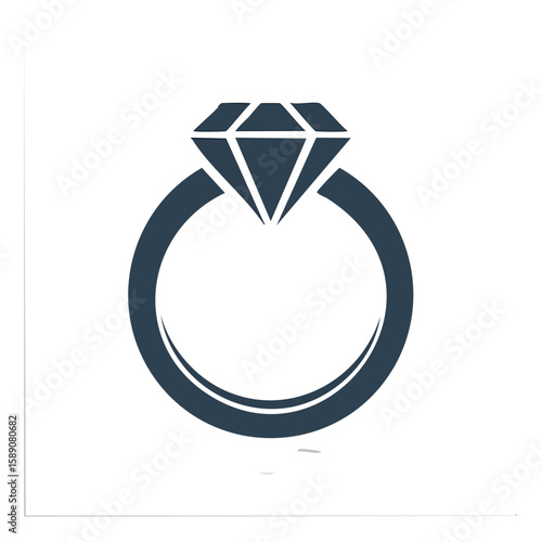 Elegant Diamond Ring Icon Solitaire Jewel Engagement Anniversary Celebration Luxury Love Commitment Romance Fashion