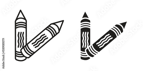 Crayon icon for web designs. editable pictogram.