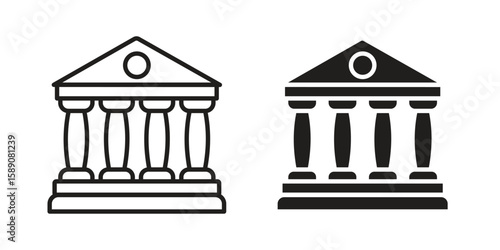 Courthouse icon for web designs. editable pictogram.