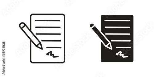 Contract icon for web designs. editable pictogram.