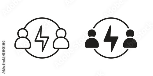 Conflict icon for web designs. editable pictogram.