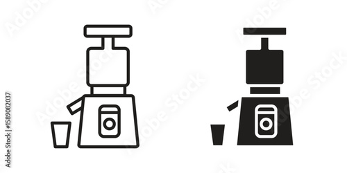 Cold pressed juicer icon for web designs. editable pictogram.