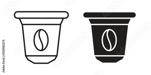 Coffee capsule icon for web designs. editable pictogram.