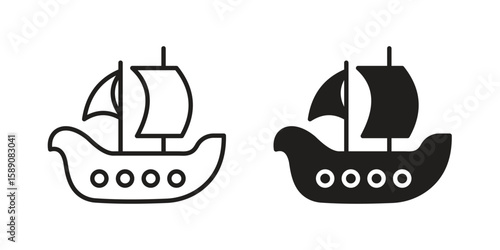 Caravel icon for web designs. editable pictogram.