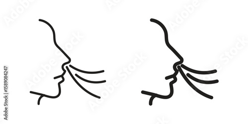 Breath icon for web designs. editable pictogram.