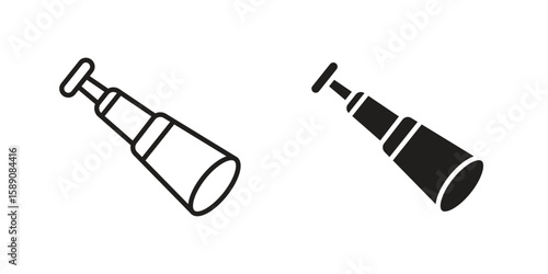 Boat Telescope icon for web designs. editable pictogram.
