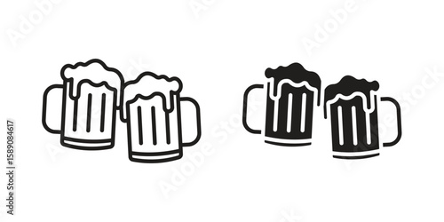 Beer icon for web designs. editable pictogram.