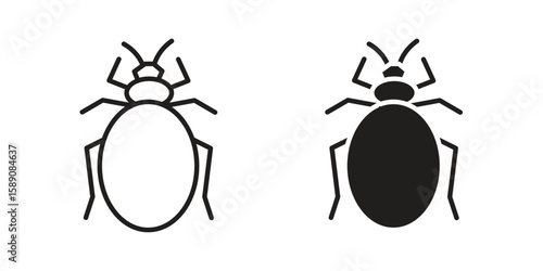 Bedbug icon for web designs. editable pictogram.
