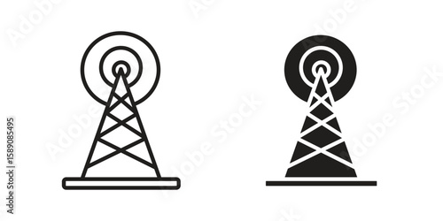 Antenna icon for web designs. editable pictogram.