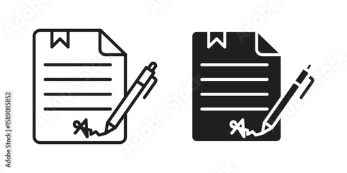 Agreement icon for web designs. editable pictogram.