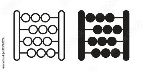 Abacus icon for web designs. editable pictogram.