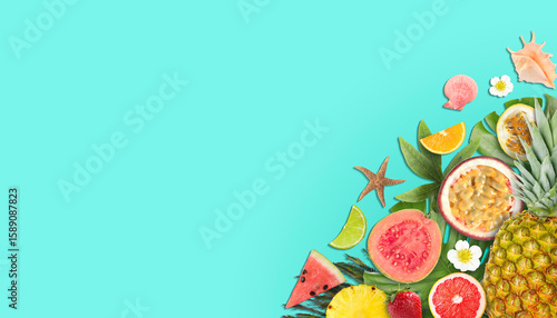 Schilderij op canvas Summer vibe card or party invitation with space for text