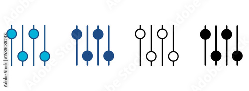 Filter Icon Set With Multiple Styles. Vector Illustration