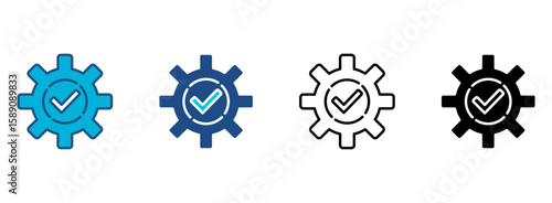 Development Icon Set With Multiple Styles. Vector Illustration