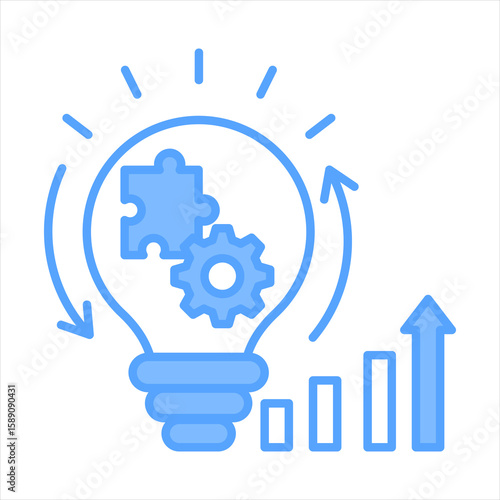 Kaizen Blue Icon Vector Illustration