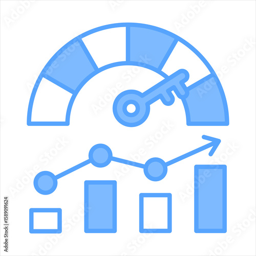 Kpi Blue Icon Vector Illustration