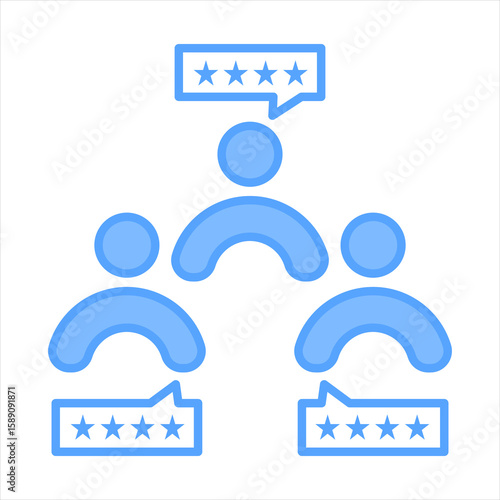 Customer Satisfaction Blue Icon Vector Illustration
