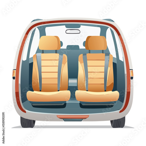 Minimalist Car Interior Illustration - Modern Vehicle Design