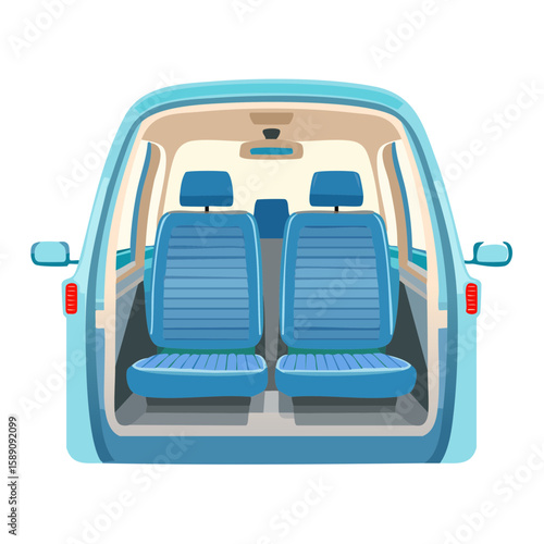Illustration of a car interior with seats