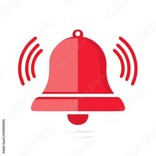 Alert symbol illustration on black background notification bell icon for attention warning or alarm system