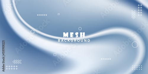 Blue and white luxury fabric wave background. Smooth fluid waves. Elegant shiny silk satin texture. Vector illustration.