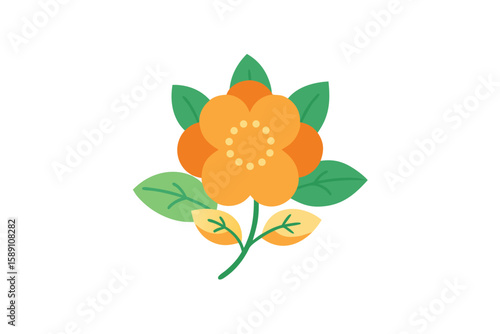 Artistic Floral Watercolor With Cloudberry Pattern