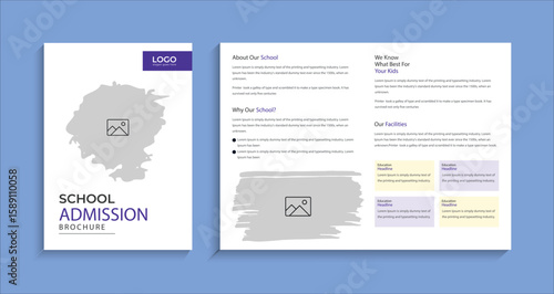 School admission social media post and brochure design. back to school banner design set. Back to school admission promotion banner. school admission template for social media ad.