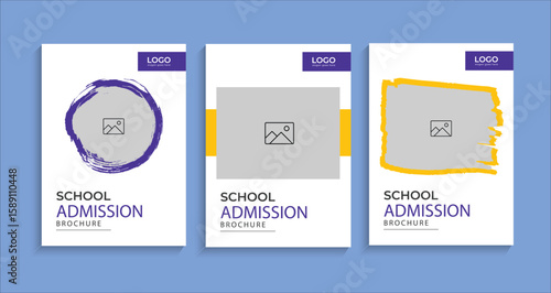 professional School education brochure template design layout for admission, banner, flyer learning, teaching purpose vector